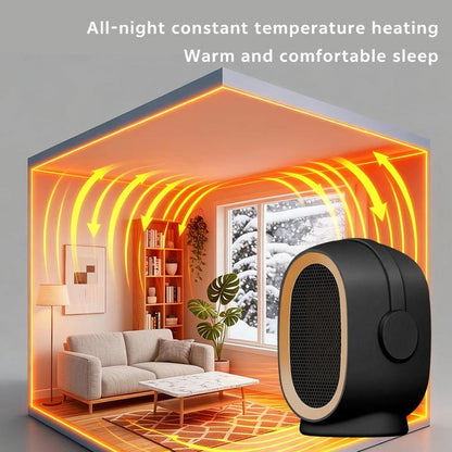 Portable Ceramic Heater with 2-Speed Energy Efficient Indoor Heater with Overheating & Tip over Safety for Home and Office Use