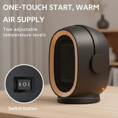 Portable Ceramic Heater with 2-Speed Energy Efficient Indoor Heater with Overheating & Tip over Safety for Home and Office Use